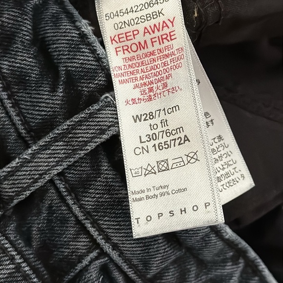 TOPSHOP Straight Leg Jeans Faded Black 28 - Picture 4 of 6